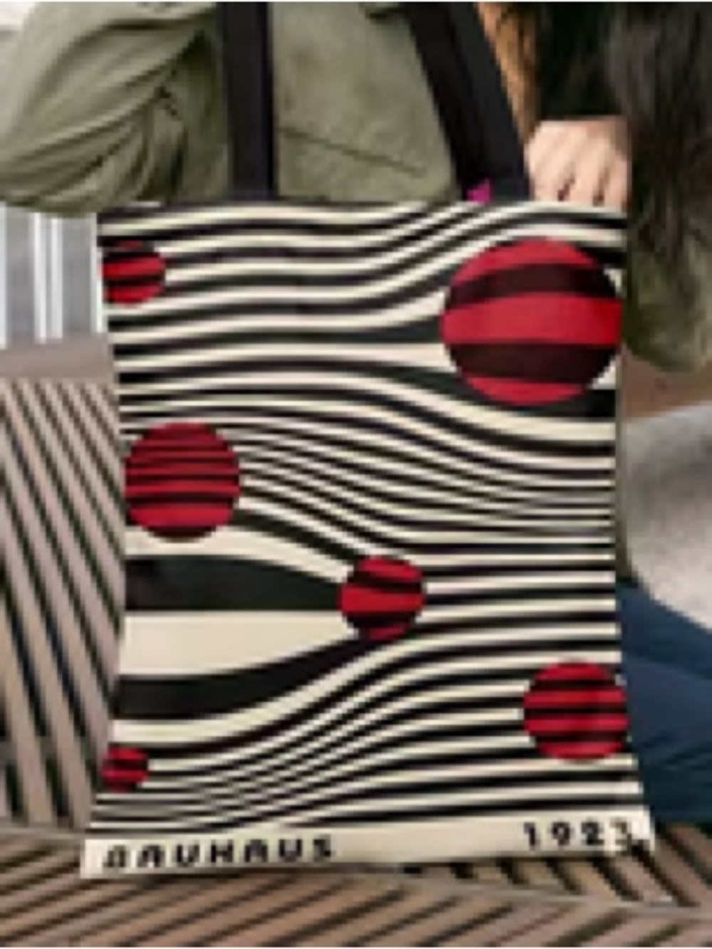 Bauhaus Black & Red Graphic Tote Bag